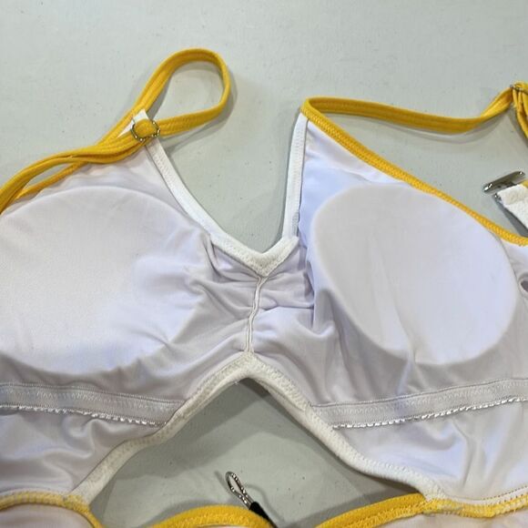 NWOT Cupshe Yellow White One Piece Swimsuit.  Size M medium 8/10 - Picture 13 of 13